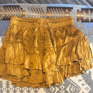Chartreuse Aerie Tiered Mini Skirt size Medium